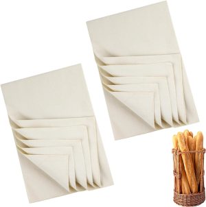 Bread Proofing Cloth, 2 Pcs Bakers Couche 35.4" x 26" Large, Natural Cotton Fabric for Dough Rising and Shaping